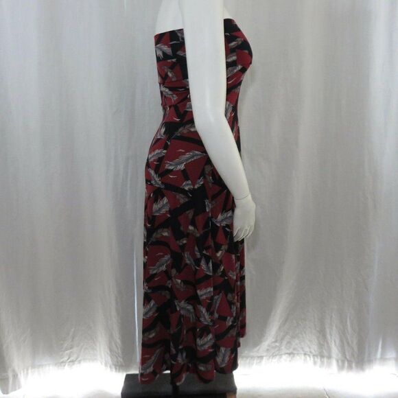 New LuLaRoe Burgundy Black Gray Feather Print 2XS XXS Maxi Skirt Long Made USA - Picture 7 of 11